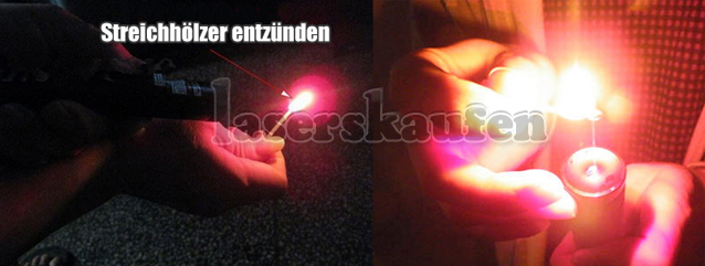 Laserpointer Rot Streichhölzer entzünden