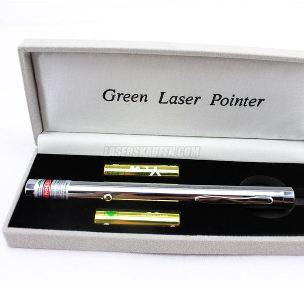 Sehr heller 50mW Laserpointer Stift grün mit Metallgehäuse