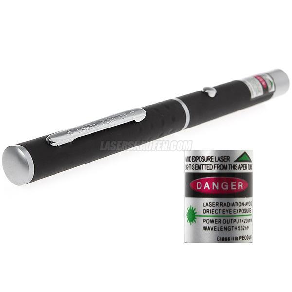 Grüner Laserpointer Stift 30mW superhell mit AAA Batterien HTPOW
