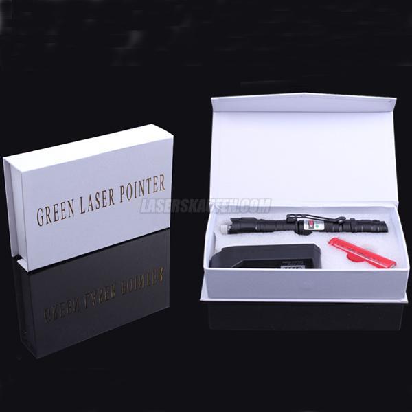 Stärke Laserpointer Grün wasserdicht 300mW mit Aufsatz