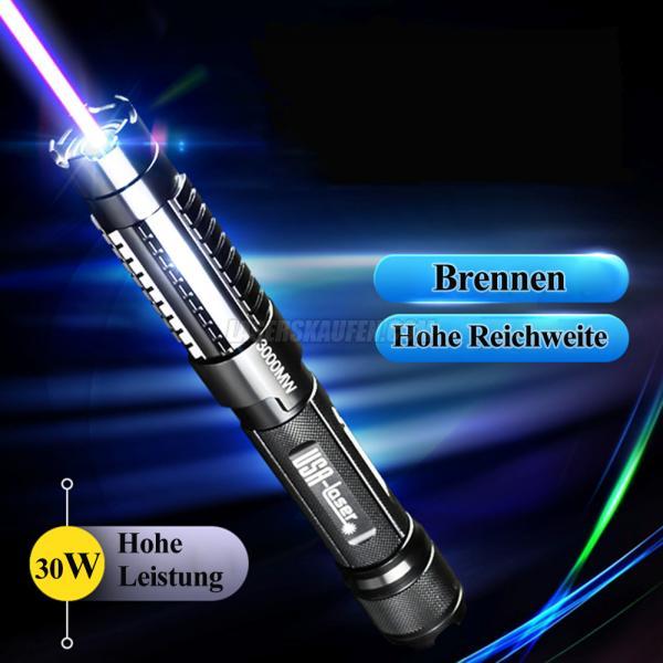 Sehr Starker 30000mw(30 watt) Laserpointer 450 nm mit Laserschwert