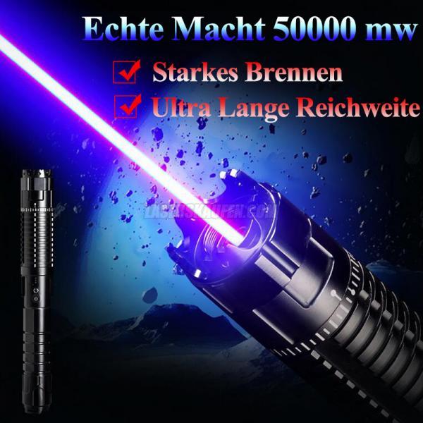 Laserpointer 50000mW(50W) Blau mit Laserschwert Stärkster Laser HTPOW